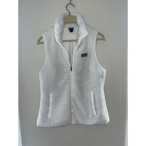 PATAGONIA Birch White Los Gatos Full Zip Fuzzy Vest Size M Sherpa - Picture 1 of 3